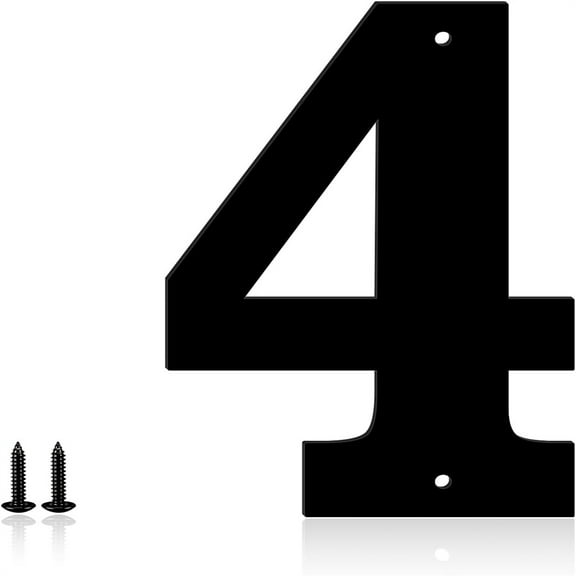 House Numbers, House Address Letters and Numbers for Outside Signs - Metal Letters Door Numbers Signage Street Address Plaque for Garden Door Mailbox Dr (Number 4)