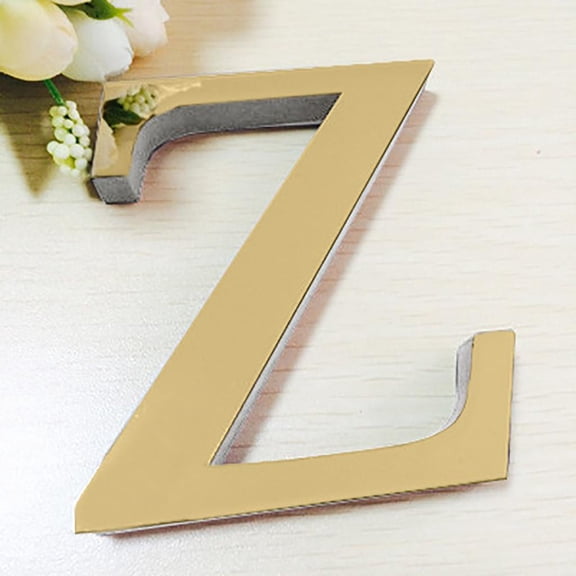 House Numbers and Letters, 1Pc Mirror Gold English Letter Z, 3D Solid Floating Alphabet Sign, Stainless Steel Letter Decoration, Smooth Polished Edge for Home Entryway, Mailbox,