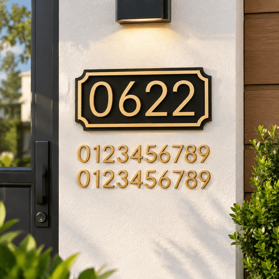 House Numbers for Outside, Address Plaques, Mailbox Numbers, 2 Sets of Numbers from 0-9, Personalized Address Signs for House, Mailbox, Apartment, Office, Hotel, Classroom, Non-metal House Numbers