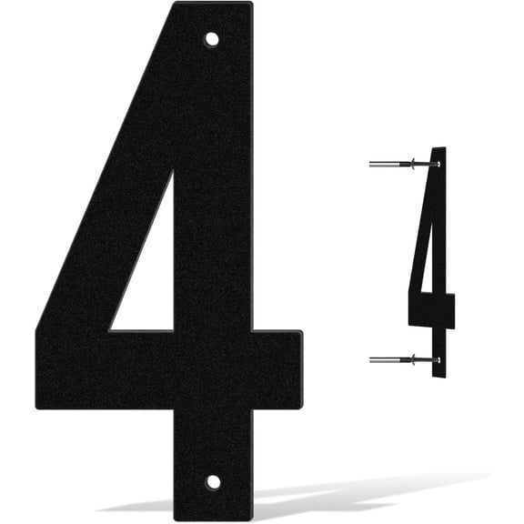 House Numbers for Outside,Unique Metal Address Numbers for House,Weatherproof Outdoor House Numbers with Available Complete A-Z Letters,Black Metal Letters for Outdoor Signs3",4