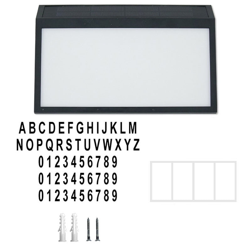 House Numbers Solar Powered Address Sign LED Illuminated Outdoor Metal