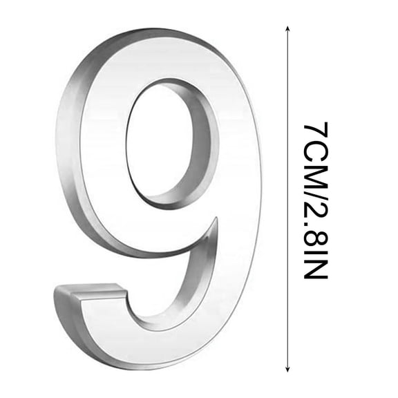 House Numbers for Outside Modern 3 Inch Silver Metal Address Plaques 0-9 Self-Adhesive for Mailbox Door Street Sign