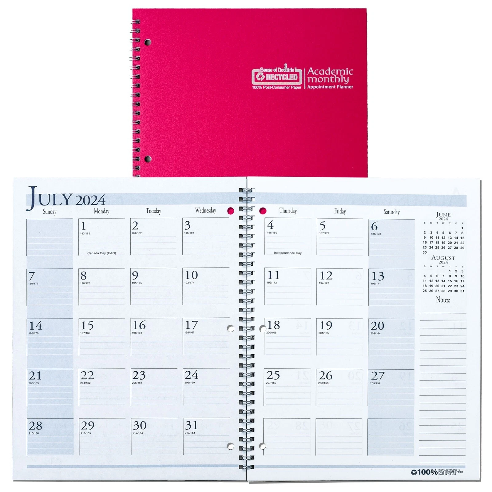 House Of Doolittle 263-05 Hod26305 2024-2025 July 2024 Monthly Academic Planner