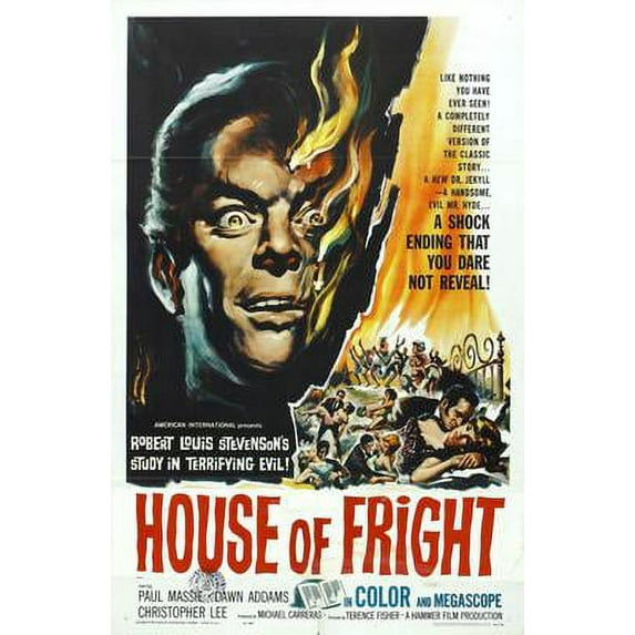 House Of Fright Movie Poster 16in x 24in 16x24 Multi-Color Square Adults Western Graphic