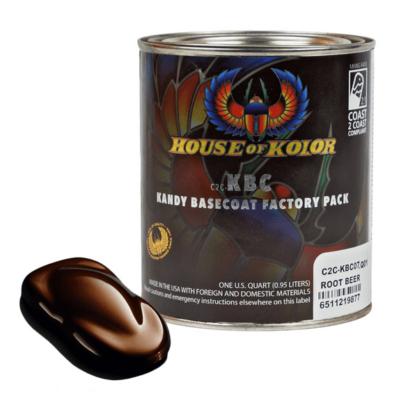 House Of Kolor SHIMRIN C2C-KBC07-Q01 C2C Kandy Series Universal Basecoat, 1 qt Can, Red Brown