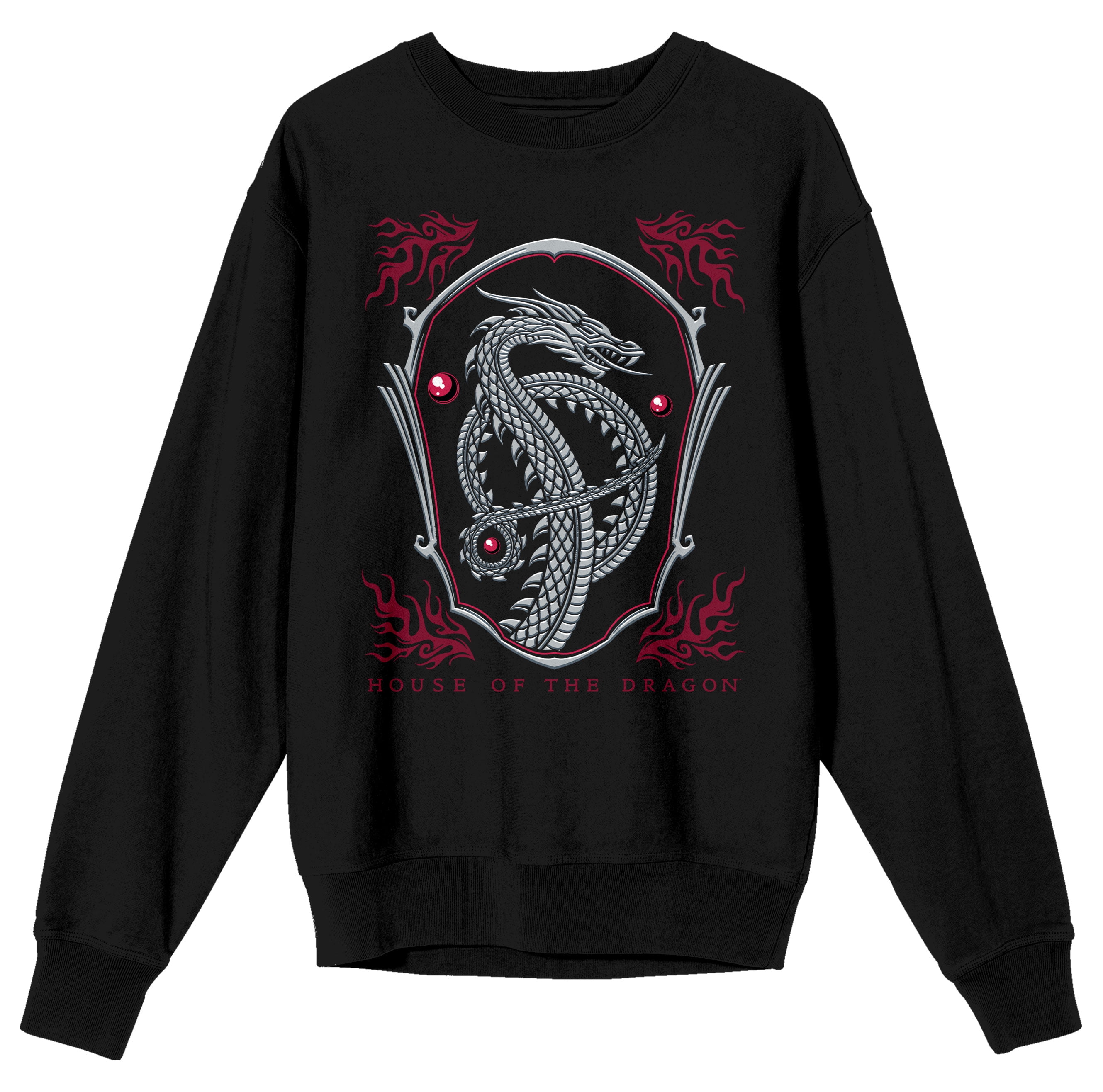 House Of The Dragon Dragon Crest Art Junior s Black Sweatshirt Medium