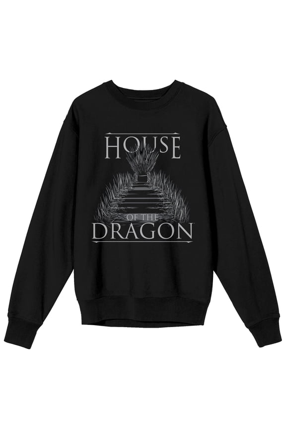 House Of The Dragon Logo Men's Black Long Sleeve Sweatshirt-XXL