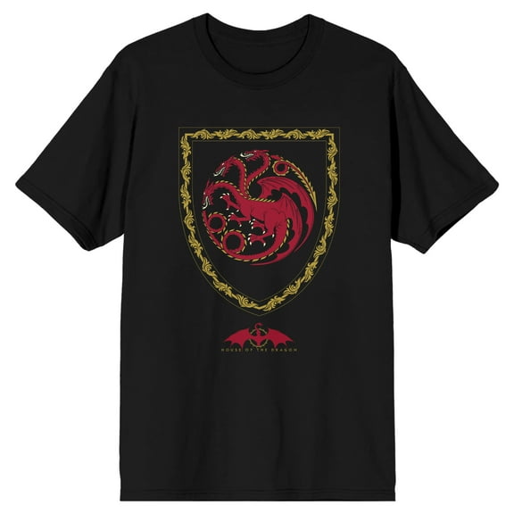 House Of The Dragon Targaryen Shield Men's Black T-shirt-Large