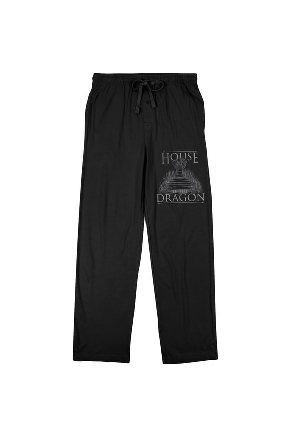 House Of The Dragon Throne Logo Black Sleep Pajama Pants-XXL
