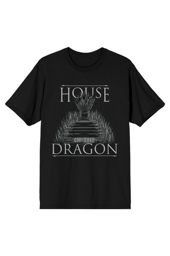 House Of The Dragon Throne Logo Men's Black T-shirt-3XL