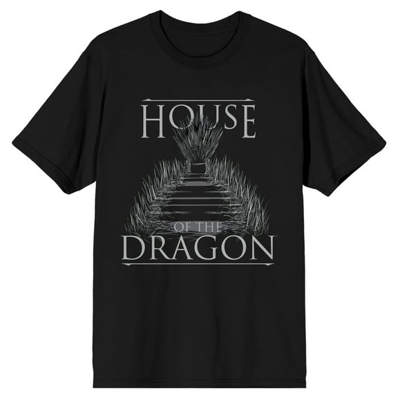 House Of The Dragon Throne Logo Men's Black T-shirt-Small