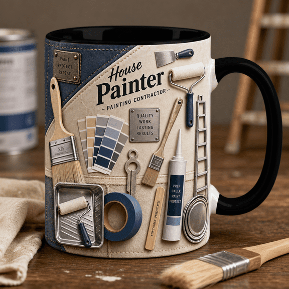 House Painter Mug 3D Effect Painting Contractor Coffee Cup Gift for Painters
