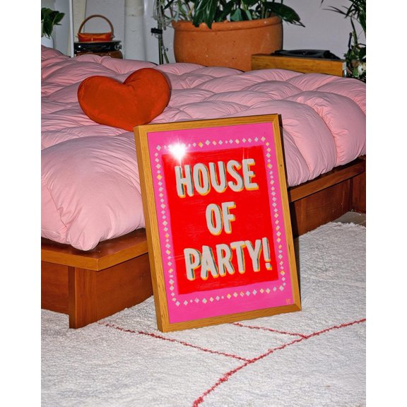 House Party Bold Typography Fun Quote Maximalist Colorful Decor, Unframed Poster