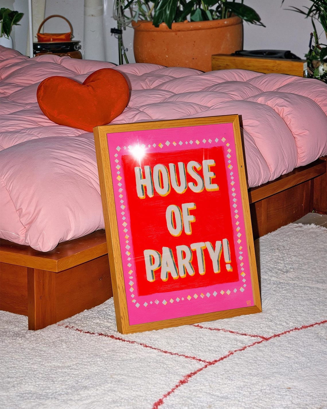 Maxima Bold House Party Bold Typography Fun Quote Maximalist Colorful Wall Art ...