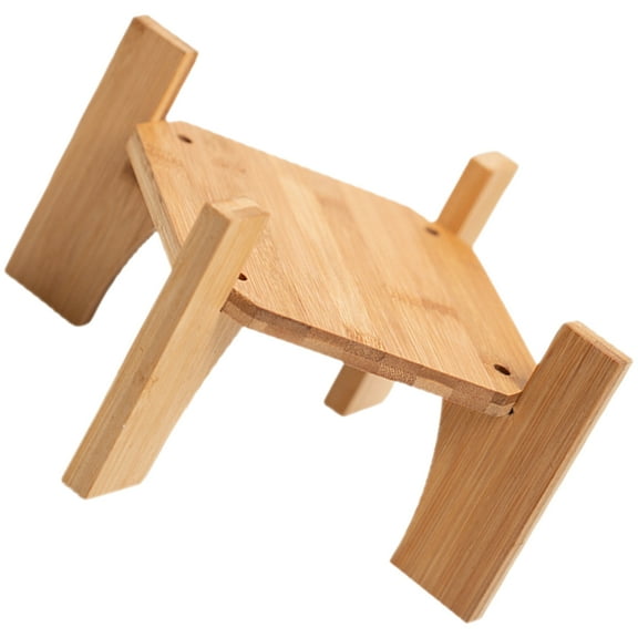 RENACLIPY Creative Wood Drink Stand Multi-Functional Design Light Brown