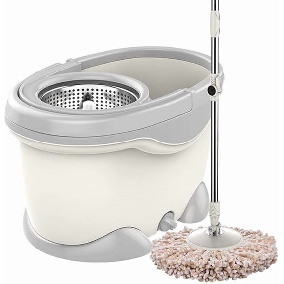 House Replacement Head Easy Home Cleaning Mopping Wring Spin Mop,Spin Mop Household Mop Rotating Hand-Free Wash Cloth Stainless Steel Support Floor