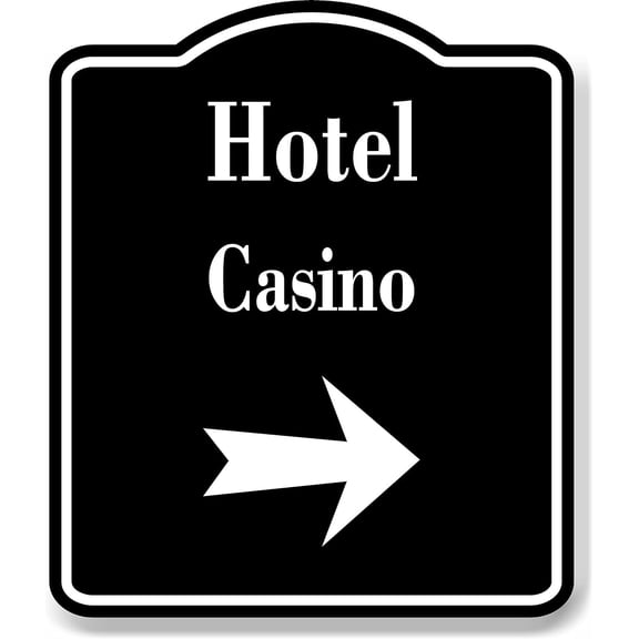 House Right Arrow BLACK Aluminum Composite Sign, 8.5"x10"