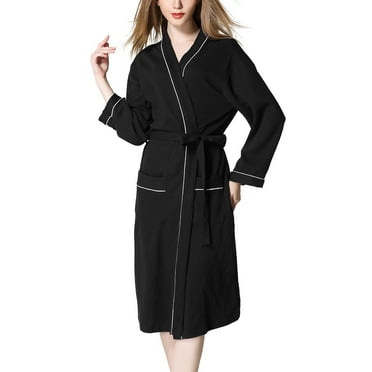 House Robes for Women Clearance Long Fuzzy Bathrobes Plush Soft Fluffy Robes Cozy Spa Robe for Women Black M