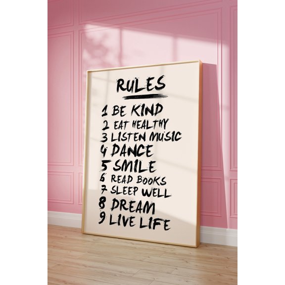 House Rules Guest Check Retro Dorm Decor Wall Art