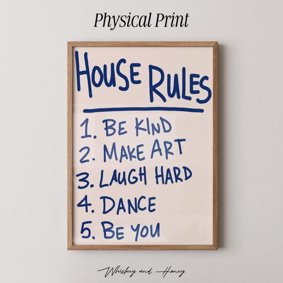 House Rules Wall Art Minimal Home Decor