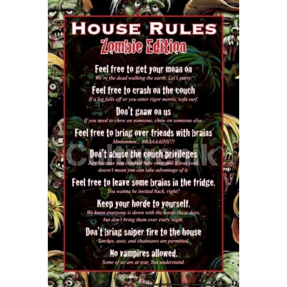House Rules - Zombie Poster (36 X 24)