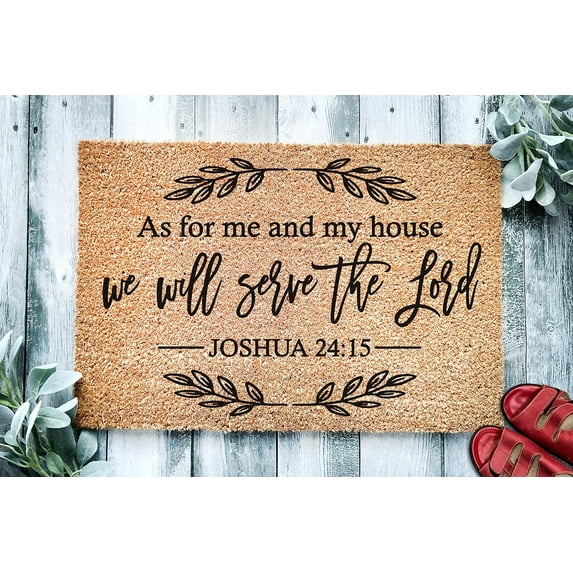 As for Me and My House We Shall Serve The Lord Mats for Front Door Entry Front Porch Doormat Non-Slip Carpet Rugs Floor Mat Decorative for Home Bathroom Kitchen Indoor 20x32 Inch