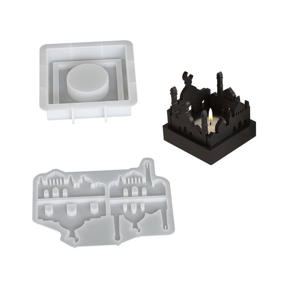 House Shape Mold Set Creative Designs Silicone Mold Ornament Moulds Suitable for Holder and Home Decors Crafts