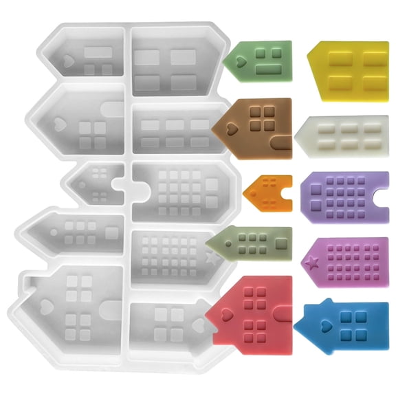 House Shape Silicone Candle Molds 10 Cavities Cabin Shape Silicone Molds