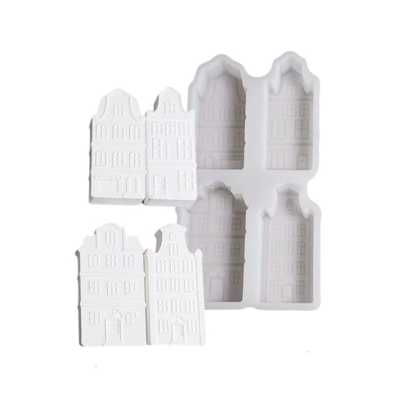 House Shape Silicone Mold for Creative Projects Candle Soaps Decorative Ornament Crafting Tool Heat Resistant Easy Clean