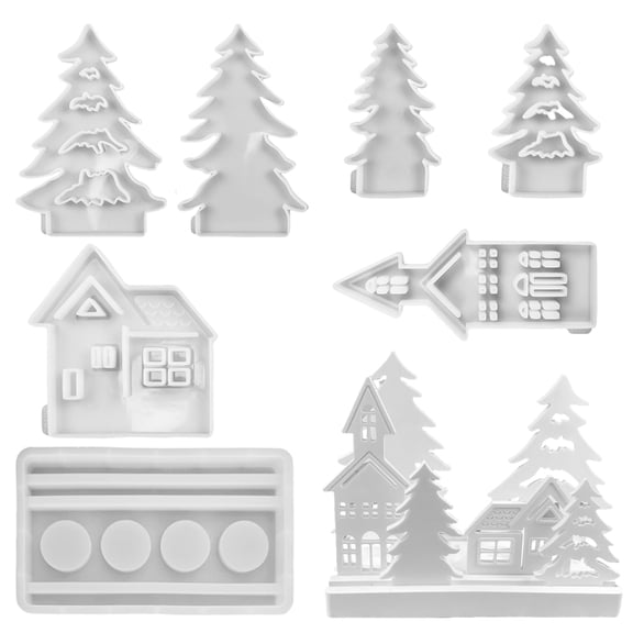 House Shape Silicone Moulds DIY Castings Molds Resin Molds Holiday Decorations