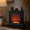 House Shaped Fireplace Lamp, LED Simulated Flame Light, Safe Plastic ...