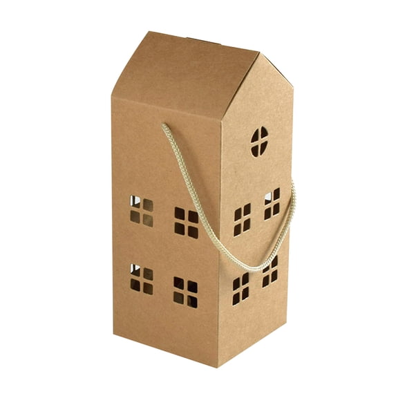 House Shaped Gift Boxes With Handle, 15X7X7Inches Large Holiday Cottage Cardboard Boxes, For Christmas Ornaments Real Estate Agent Gifts