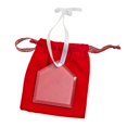 thumbnail image 1 of House Shaped Glass Ornament with White Ribb (Pack of 1), 1 of 1