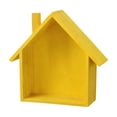thumbnail image 1 of House Shaped Wall Shelf, Wooden Shadow Cubby Storage Display Rack, Plant Pot Holder Organizer for Bedroom Living Room, Yellow, 1 of 6