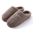 thumbnail image 1 of House Slides For Men Winter Thick Sole Indoor Home Slippers Warm Anti Slip Casual Lounge Comfort Easy Wear Footwear Quiet Morning Wear Relaxed Indoor Time Coffee 7.5, 1 of 6