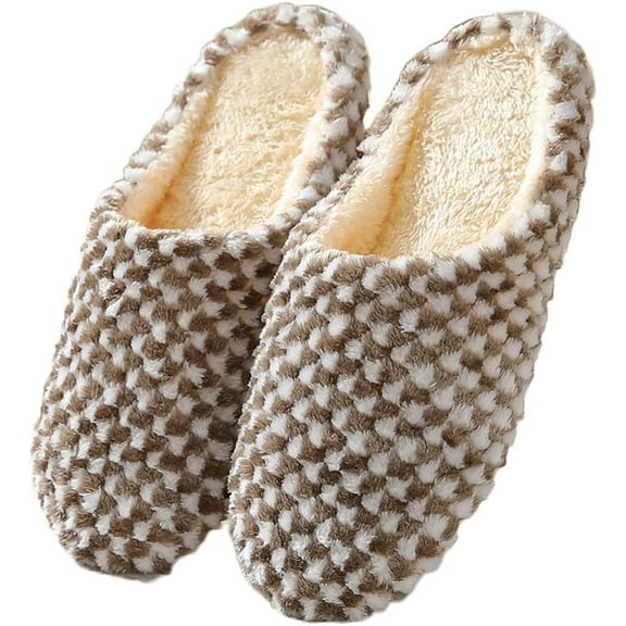House Slippers, Anti-Slip Soft Sole Slip-On Bedroom Shoes, Warm Fuzzy Comfort for Women and Men