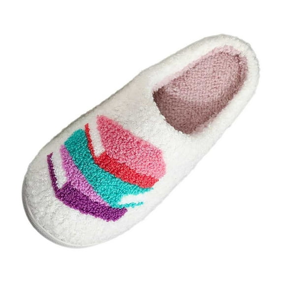 House Slippers Fluffy Slippers Cozy Women's Slippers Embroidery Flat Indoor Slides For Home Comfort Winter Warm Fuzzy Loafers