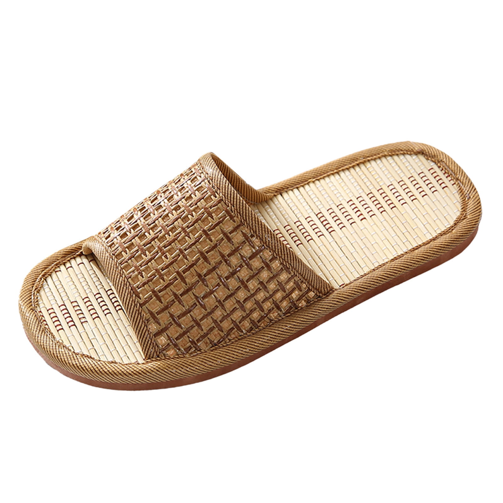 YDOJG House Slippers For Women Slipper Straw Rattan Flip Flops