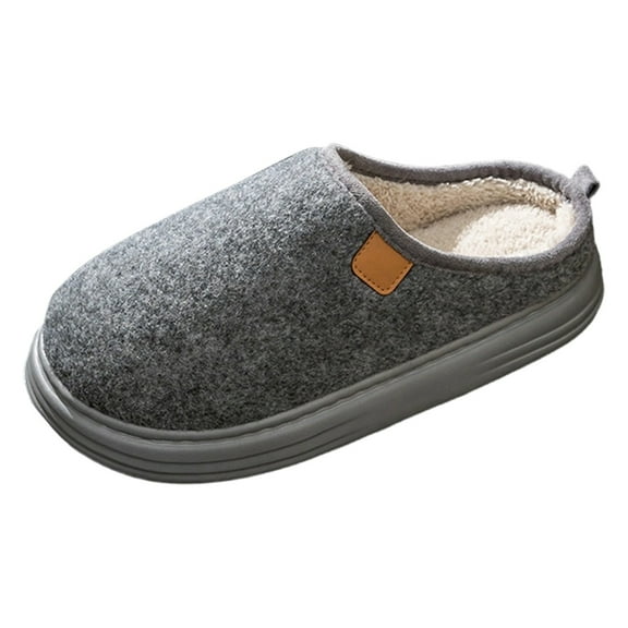 House Slippers for Men Winter Warm Footwear Slip On House Shoes Non Slip Thick Sole Comfortable Casual Indoor Outdoor Memory Foam Men Slippers Size 48