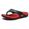 thumbnail image 1 of House Slippers Mens Slippers Summer Massage Flip Flops Breathable Beach Sandals Outdoor Casual Comfortable Slides Red 8.5, 1 of 4