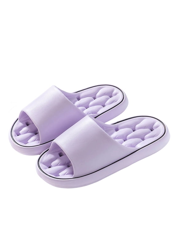 House Slippers Shoes for Women Men with Arch Support Quick Drying Anti-Slip Lightweight Massage Shower Sandals Comfy Beach Pool Slides Purple 10-10.5