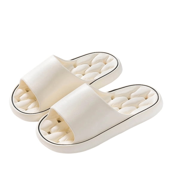House Slippers Shoes for Women Men with Arch Support Quick Drying Anti-Slip Lightweight Massage Shower Sandals Comfy Beach Pool Slides White 7.5-8.5