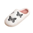 thumbnail image 1 of House Slippers For Women, Butterfly Embroidery Plush Indoor Slippers, Casual Warm Soft Fuzzy Slip On Home Shoes, Anti Slip Sole Indoor & Outdoor Bedroom Daily Wear Footwear Pink 9-10, 1 of 7