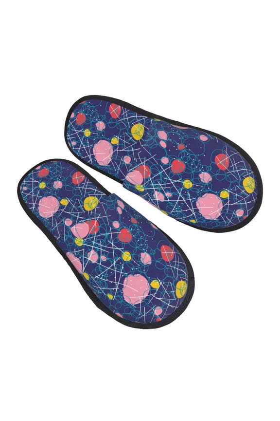 House Slippers for Women Men - Abstract circles bubbles pebbles stones Lightweight House Shoes Fuzzy Slippers, Soft Slip-On Cozy House Slippers for Woman Indoor Outdoor