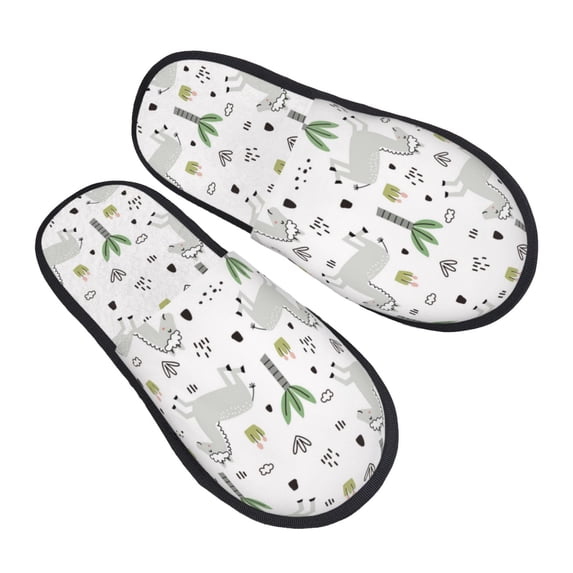 House Slippers for Women Men - Bohemian Funny Cute Horse White Lightweight House Shoes Fuzzy Slippers, Soft Slip-On Cozy House Slippers for Woman Indoor Outdoor