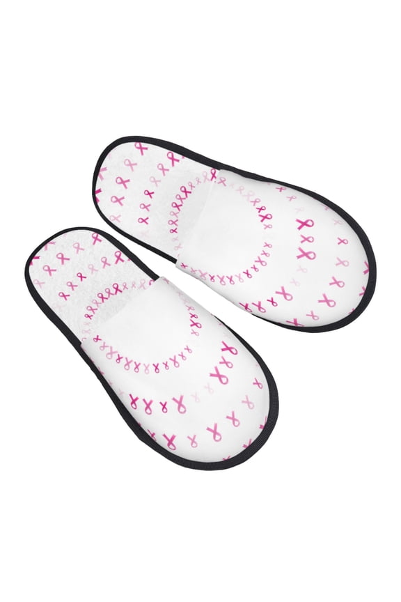 House Slippers for Women Men - Breast Cancer Awareness A Lightweight House Shoes Fuzzy Slippers, Soft Slip-On Cozy House Slippers for Woman Indoor Outdoor