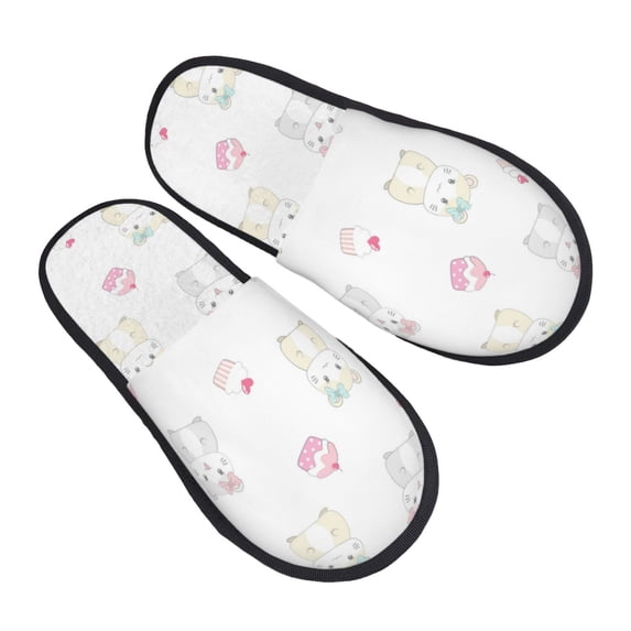 House Slippers for Women Men - Cartoon Cute Hamster Cake Lightweight House Shoes Fuzzy Slippers, Soft Slip-On Cozy House Slippers for Woman Indoor Outdoor
