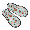 thumbnail image 1 of House Slippers for Women Men - Chocolate Cake Donut Print Lightweight House Shoes Fuzzy Slippers, Soft Slip-On Cozy House Slippers for Woman Indoor Outdoor, 1 of 7