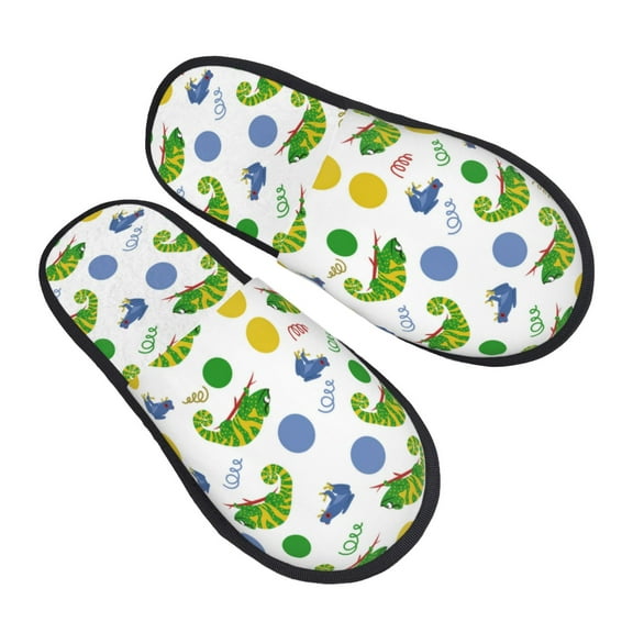House Slippers for Women Men - Cute Chameleon Lizard Frog Lightweight House Shoes Fuzzy Slippers, Soft Slip-On Cozy House Slippers for Woman Indoor Outdoor
