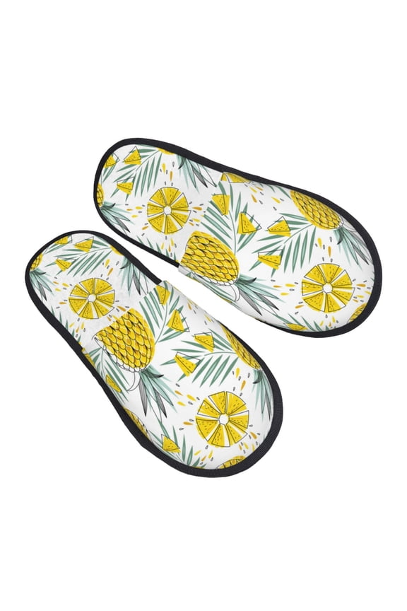 House Slippers for Women Men - Cute Delicious Pineapple Lightweight House Shoes Fuzzy Slippers, Soft Slip-On Cozy House Slippers for Woman Indoor Outdoor